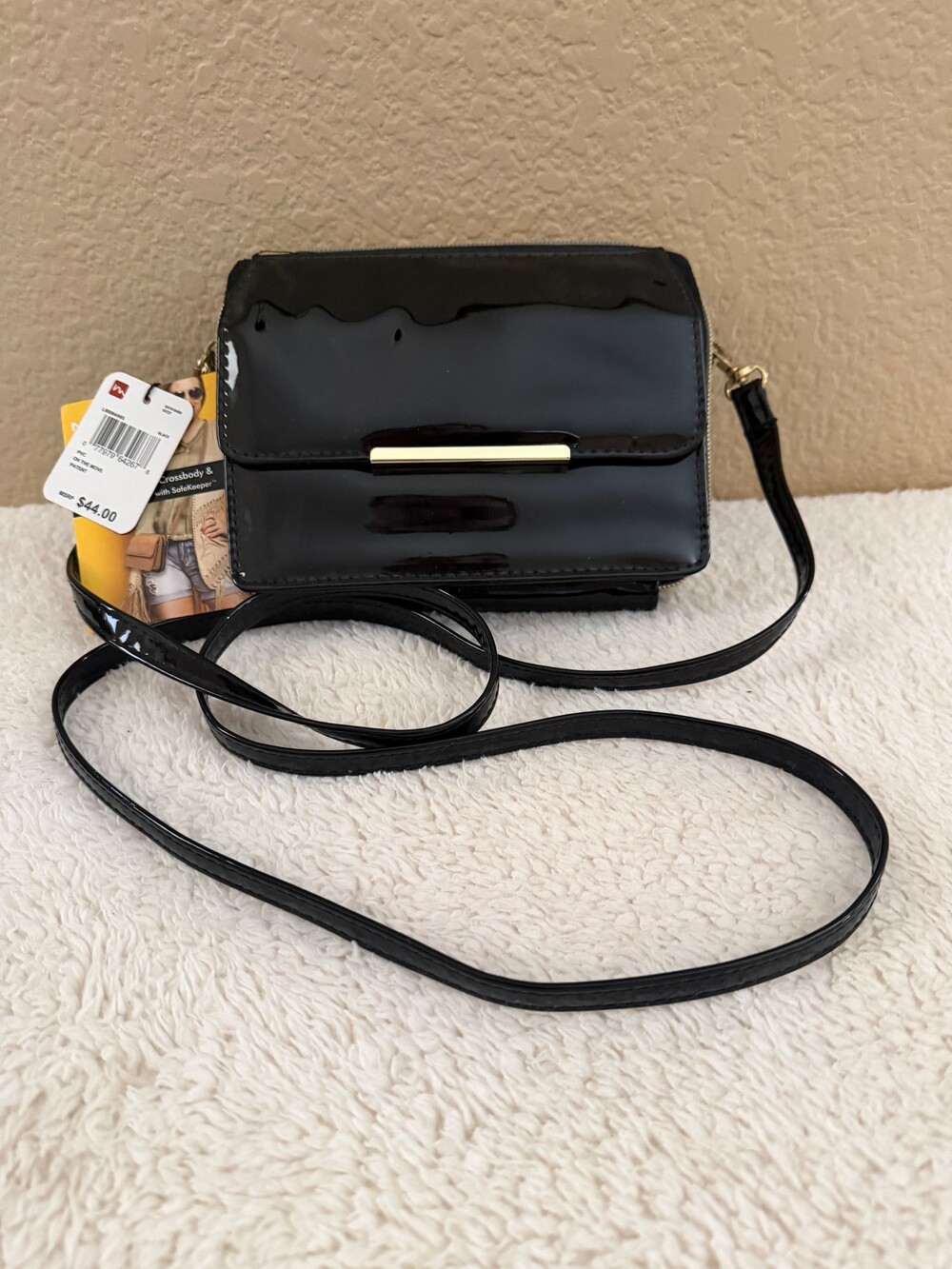 Mundi On the Move Crossbody Bag Black Patent Leather